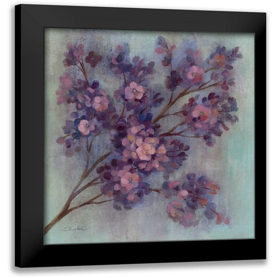 Vassileva, Silvia 20x20 Black Modern Framed Museum Art Print Titled - Twilight Cherry Blossoms I