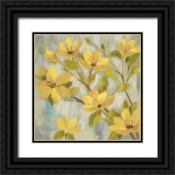 Vassileva, Silvia 20x20 Black Ornate Wood Framed with Double Matting Museum Art Print Titled - Golden Bloom I Neutral