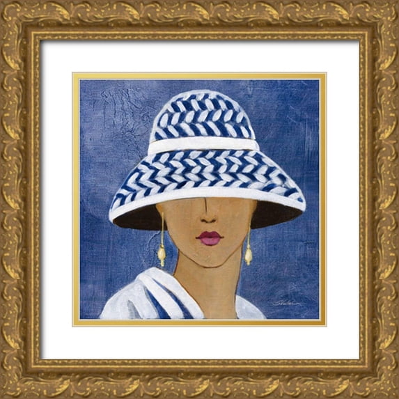 Vassileva, Silvia 20x20 Gold Ornate Wood Framed with Double Matting Museum Art Print Titled - Lady with Hat II