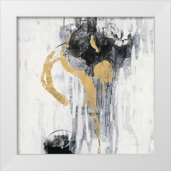 Vassileva, Silvia 20x20 White Modern Wood Framed Museum Art Print Titled - Golden Rain I