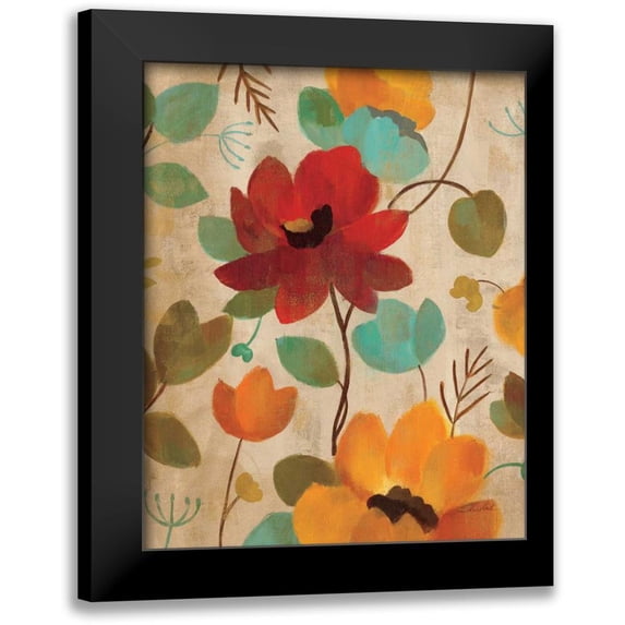 Vassileva, Silvia 20x24 Black Modern Framed Museum Art Print Titled - Vibrant Embroidery II