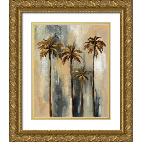Vassileva, Silvia 20x24 Gold Ornate Wood Framed with Double Matting Museum Art Print Titled - Palm Trees II