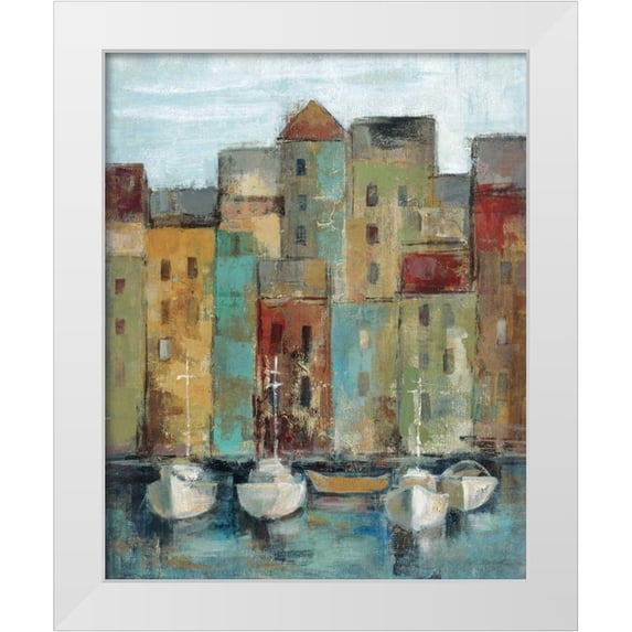Vassileva, Silvia 20x24 White Modern Wood Framed Museum Art Print Titled - Old Town Port I