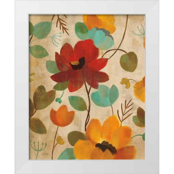 Vassileva, Silvia 20x24 White Modern Wood Framed Museum Art Print Titled - Vibrant Embroidery II