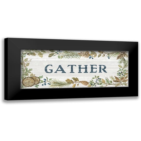 Vassileva, Silvia 24x12 Black Modern Framed Museum Art Print Titled - Lakeside Retreat III Gather