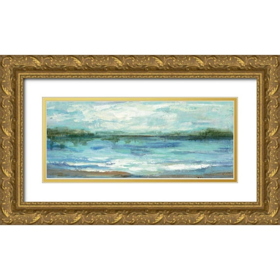 Vassileva, Silvia 24x12 Gold Ornate Wood Framed with Double Matting Museum Art Print Titled - Mirrored Sky