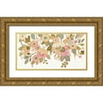 thumbnail image 1 of Vassileva, Silvia 24x14 Gold Ornate Wood Framed with Double Matting Museum Art Print Titled - Decorative Pastel Flowers on White, 1 of 4
