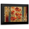 thumbnail image 1 of Vassileva, Silvia 24x17 Black Modern Framed Museum Art Print Titled - Ikat Floral Tapestry, 1 of 5