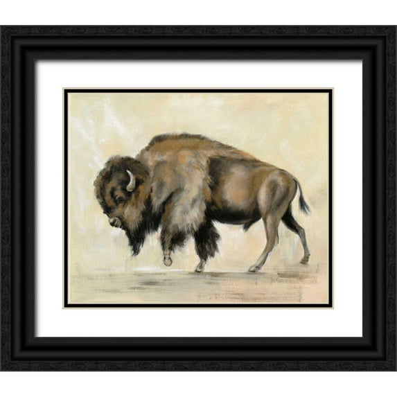 Vassileva, Silvia 24x20 Black Ornate Wood Framed with Double Matting Museum Art Print Titled - Bronze Buffalo