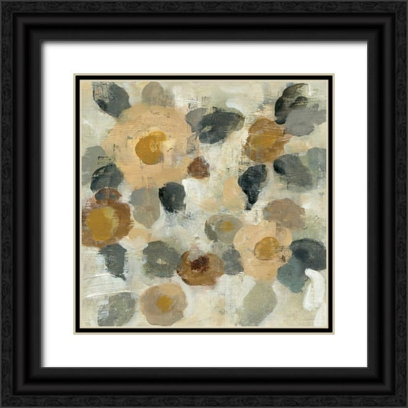 Vassileva, Silvia 26x26 Black Ornate Wood Framed with Double Matting Museum Art Print Titled - Neutral Floral Beige II