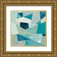 thumbnail image 1 of Vassileva, Silvia 26x26 Gold Ornate Wood Framed with Double Matting Museum Art Print Titled - Indigo Geo Metric II Soft, 1 of 4
