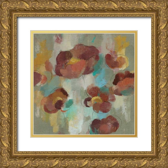 Vassileva, Silvia 26x26 Gold Ornate Wood Framed with Double Matting Museum Art Print Titled - Marsala Blooms III