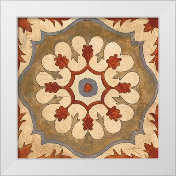 Vassileva, Silvia 26x26 White Modern Wood Framed Museum Art Print Titled - Andalucia Tiles C Color