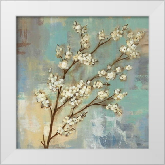 Vassileva, Silvia 26x26 White Modern Wood Framed Museum Art Print Titled - Kyoto Blossoms I