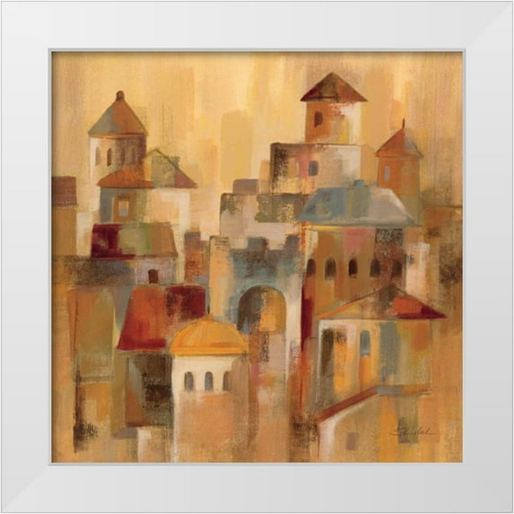 Vassileva, Silvia 26x26 White Modern Wood Framed Museum Art Print Titled - Old Town I