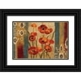 thumbnail image 1 of Vassileva, Silvia 32x23 Black Ornate Wood Framed with Double Matting Museum Art Print Titled - Ikat Floral Tapestry, 1 of 4