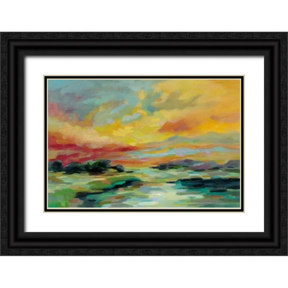 Vassileva, Silvia 32x23 Black Ornate Wood Framed with Double Matting Museum Art Print Titled - July Sunset