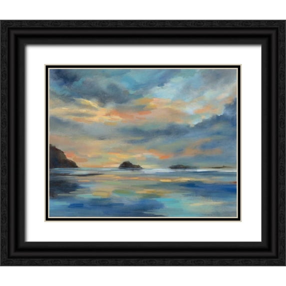 Vassileva, Silvia 32x26 Black Ornate Wood Framed with Double Matting Museum Art Print Titled - Pacific Sunset