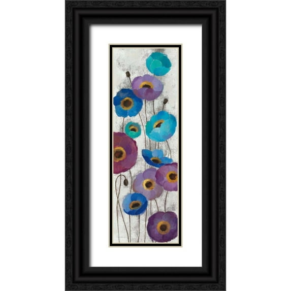Vassileva, Silvia 9x18 Black Ornate Wood Framed with Double Matting Museum Art Print Titled - Bold Anemones Panel II