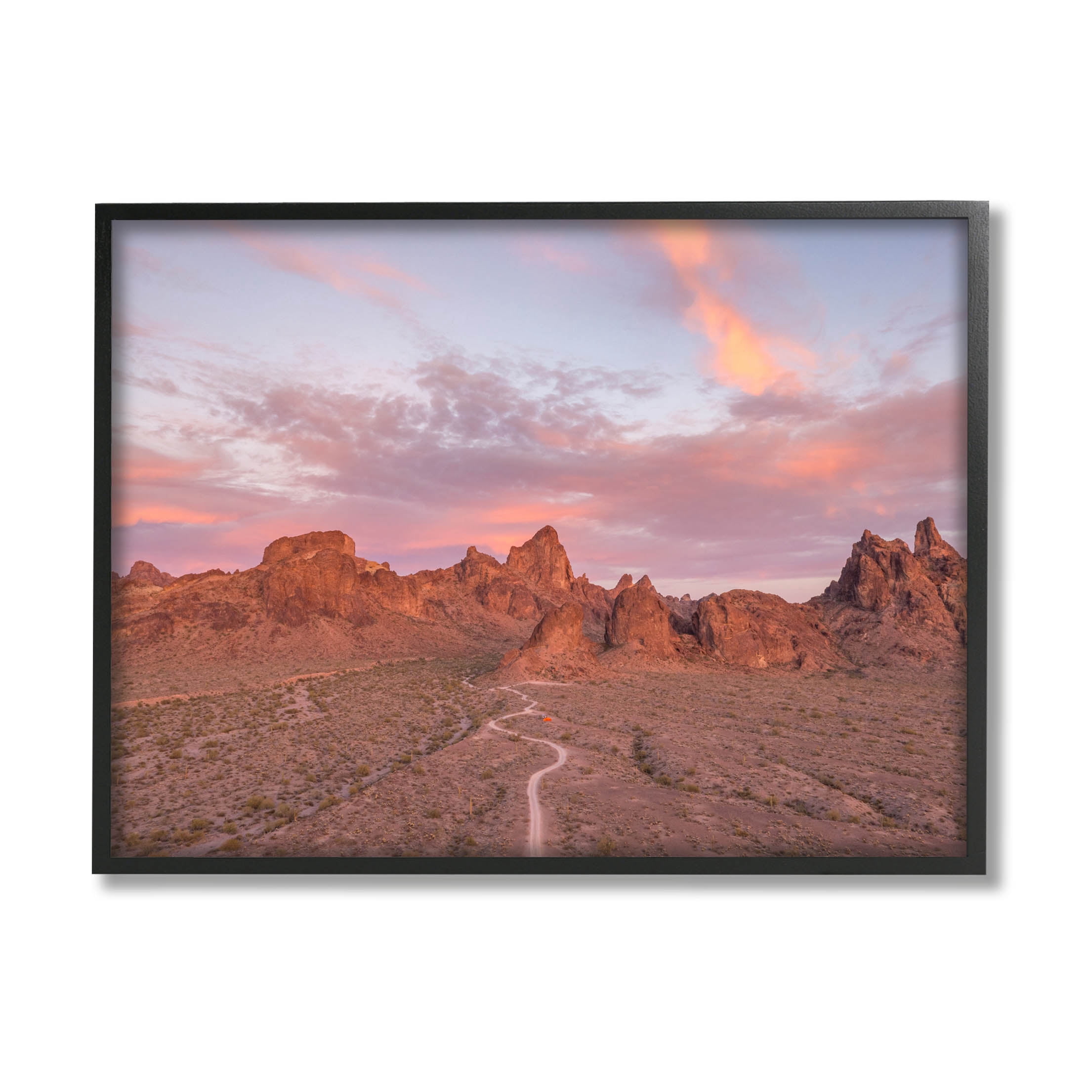 Vast Canyon Road Desert Scene Landscape Photograph Black Framed Art Print Wall Art