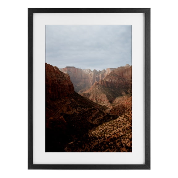 Stupell Industries Vast Canyon Zion Park Black Framed Print Under Glass, design by Jade Sharp Photo, 23 x 17