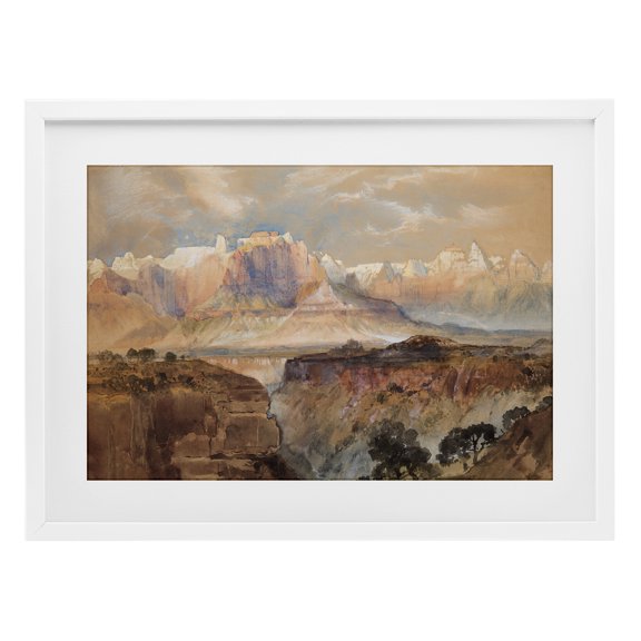 Stupell Industries Vast and Distant Canyon White Framed Print Under Glass, design by Corinne Haig
