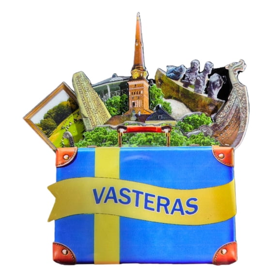 Vasteras Sweden 3D Fridge Magnet Souvenir Gift,Wood Handmade Vasteras Refrigerator Magnet Home Decoration Collection