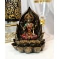 thumbnail image 1 of Vastu Hindu Goddess Lakshmi Seated On Lotus Backflow Incense Cone Burner Statue, 1 of 6