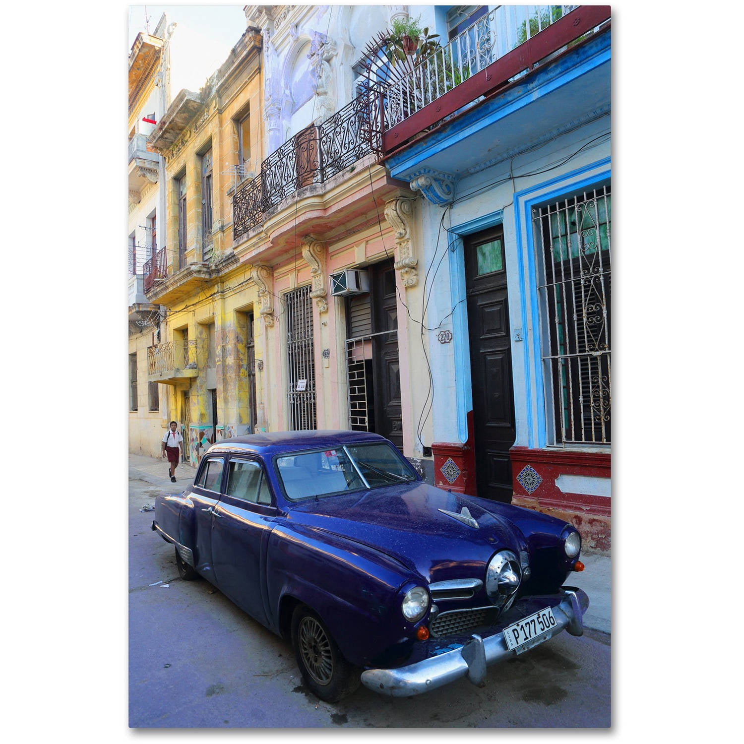 Vatage Blue Studebaker in Havana' Canvas Art by Masters Fine Art