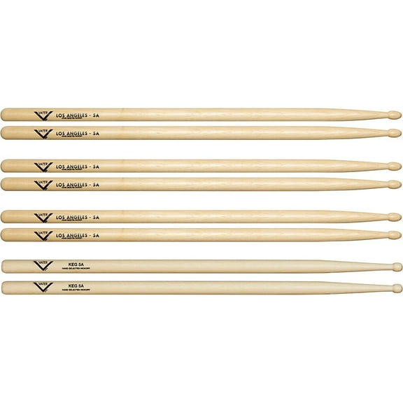 Vater Buy 3 5A Wood Drum Stick Pairs, Get 1 Free KEG 5A Pair