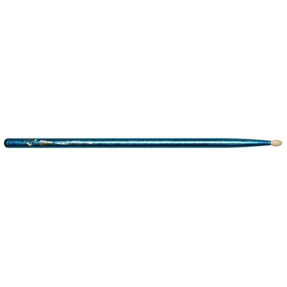 Vater Color Wrap Wood Tip Sticks - Pair 5A Blue Sparkle