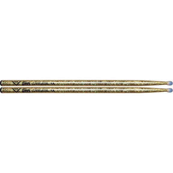 Vater VCG5AN Color Wrap 5A Gold Sparkle Nylon Tips Drumsticks