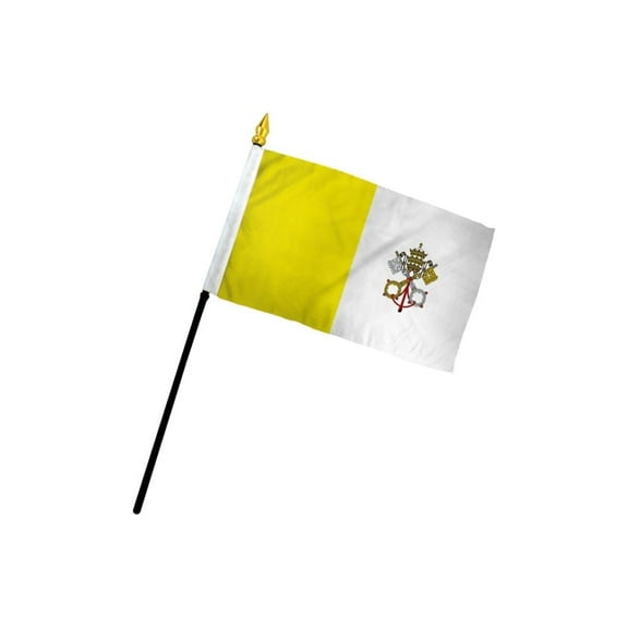 Vatican City 4x6in Stick Flag