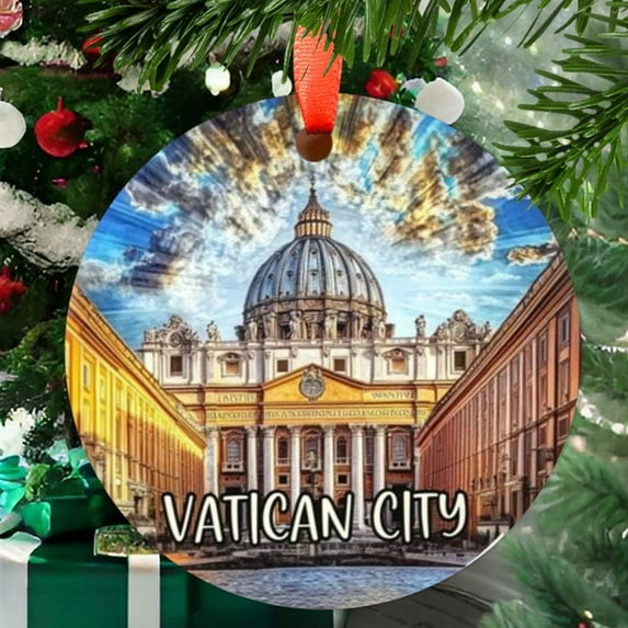 Vatican City Christmas Ornament, Ceramic/Acrylic - Vatican City Travel Souvenir, Holiday Tree Decoration, Holiday Keepsake 2025, Traveler Gift, 2025 Edition
