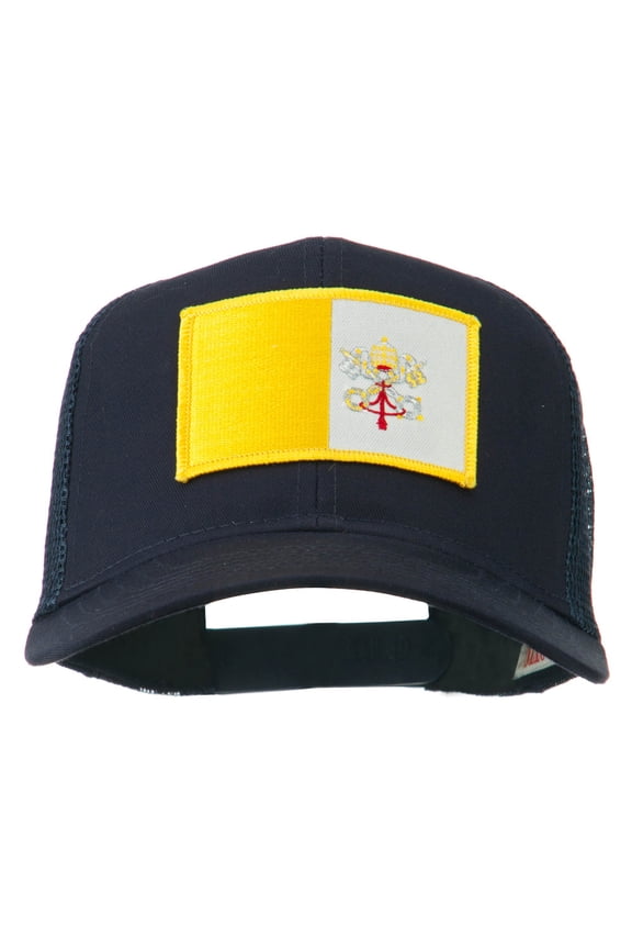 Vatican City Flag Patched Mesh Cap - Navy OSFM
