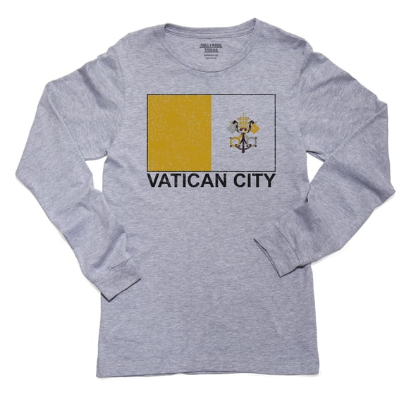 Vatican City Flag - Special Vintage Edition Boy's Long Sleeve Grey T-Shirt