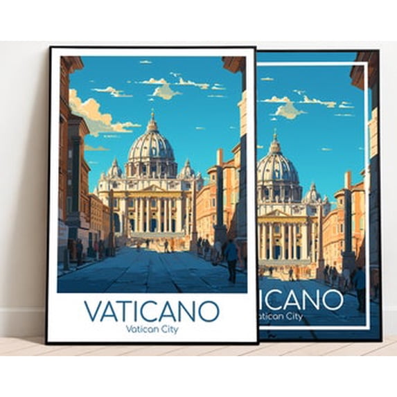 Wall Prints Rome Vatican City Rome Wall Art Print, Vintage Italian Religious Landmark ...