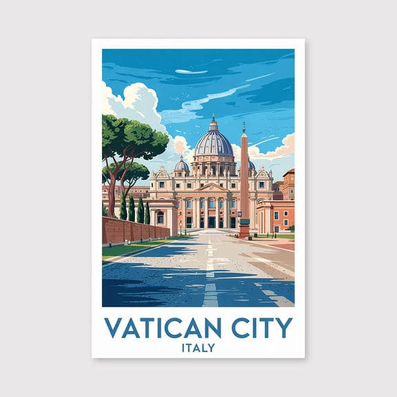 Vatican City Travel Print Canvas Wall Art, Vatican Landmark Wall Hanging Home Decoration Vatican City Canvas Art, Wall Art Print Canvas Vatican City-1WN2237