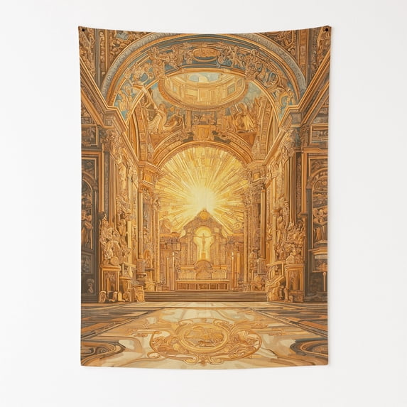 The Vatican Glow Wall Tapestry for Bedroom by DC | Italian-Inspired Tapestry Wall Hanging & Aesthetic Decor for Dorm, Living Room, Picnic & Home | 30"x40"
