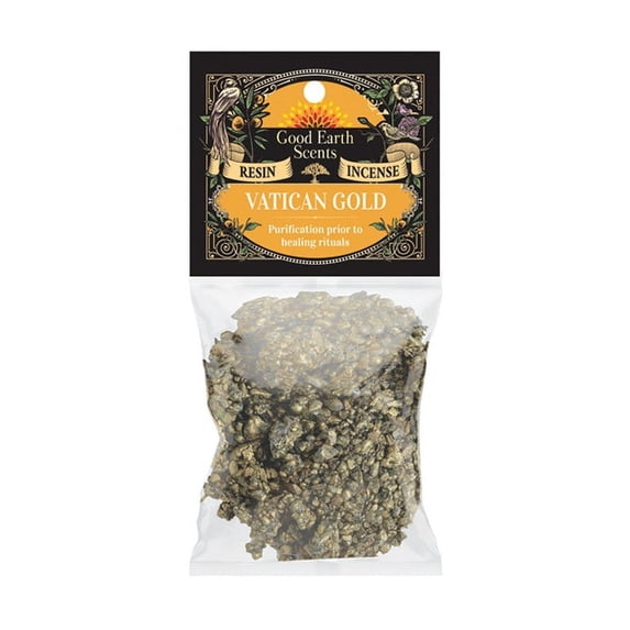 Vatican Gold Natural Resin Incense 1oz Pack | Premium Plant Resin Incense for Meditation, Church Ceremony or House Cleansing
