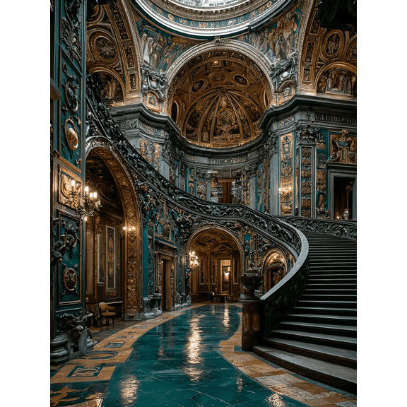 Vatican Spiral Staircase Architecture Art Print, Rome Italy Museum Building Home Wall Decor Picture