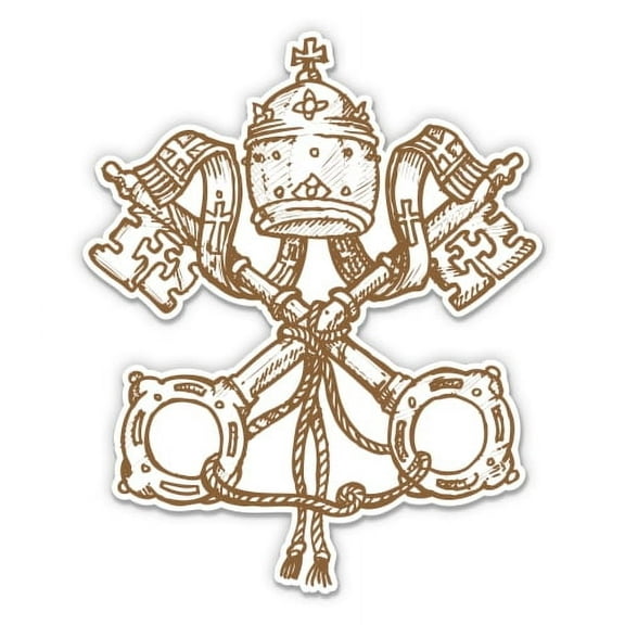 Vatican Symbol - 3" Vinyl Sticker - For Car Laptop Water Bottle Phone - Waterproof Decal