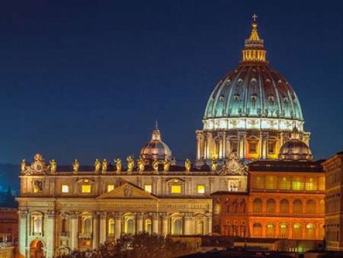 Vatican city with St Peters Basilica Rome Italy Canvas Art - Assaf Frank (18 x 24)
