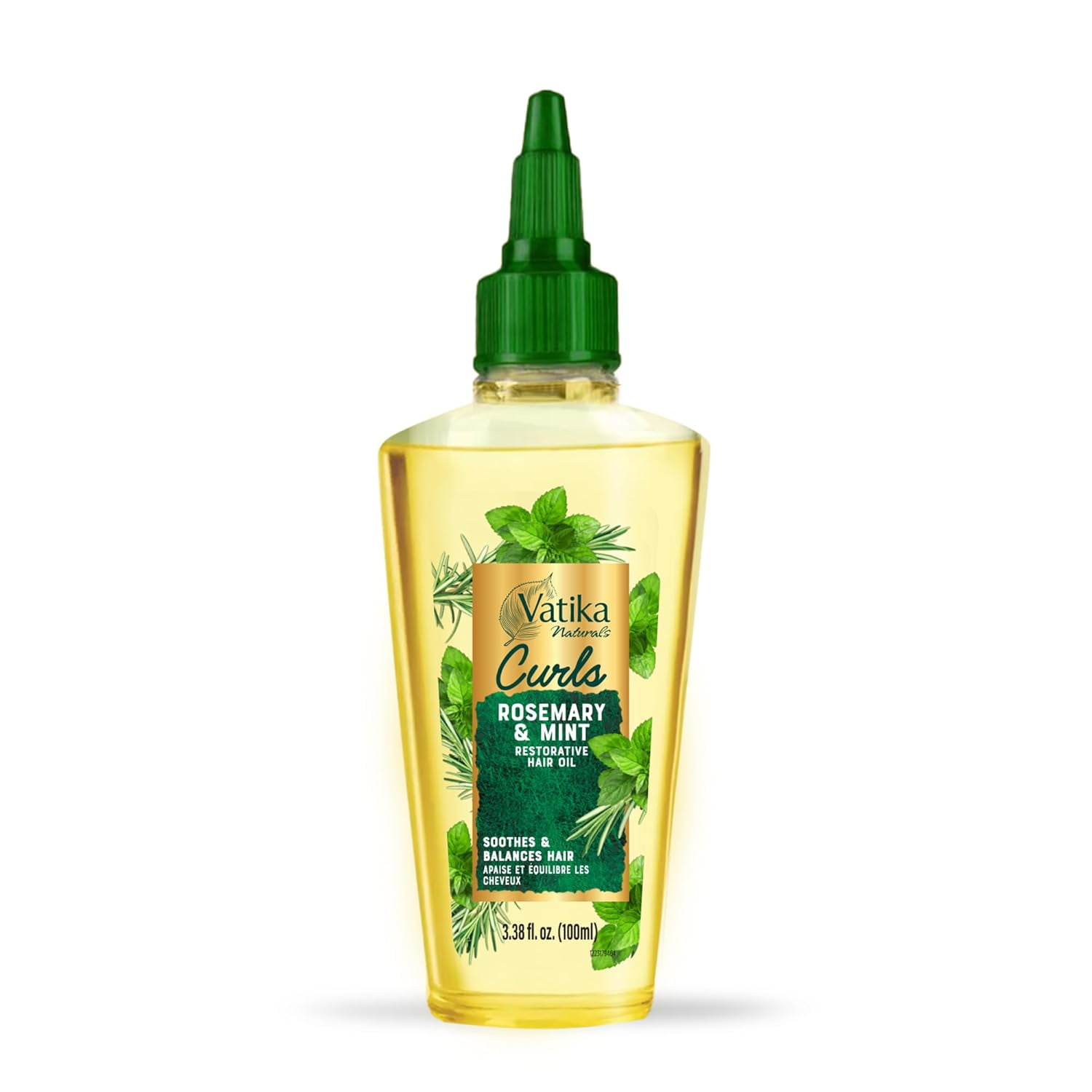 Vatika Naturals Curls Rosemary Mint Hair Oil, 100 ml, for Curls, Split Ends, Promotes Hair Growth, Nourishes & Conditions Hair, Prevents Dandruff, Rosemary & Mint