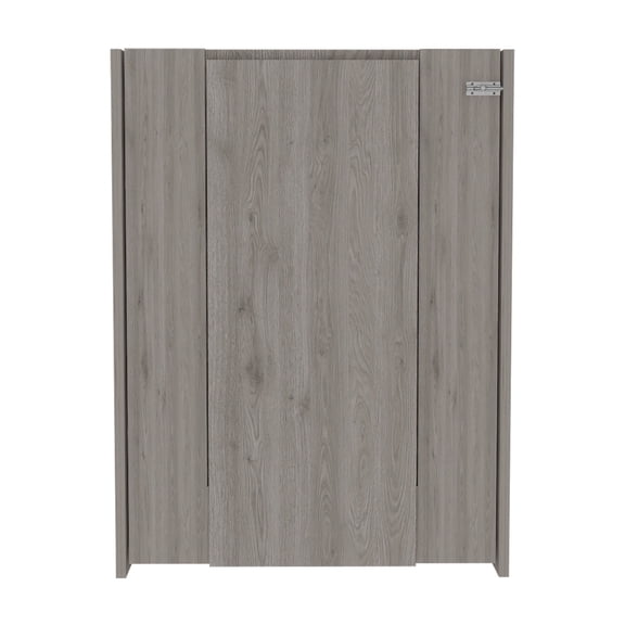 Vatta Wall Foldable Table, Seven Interior Shelves, Extending Table -Light Gray