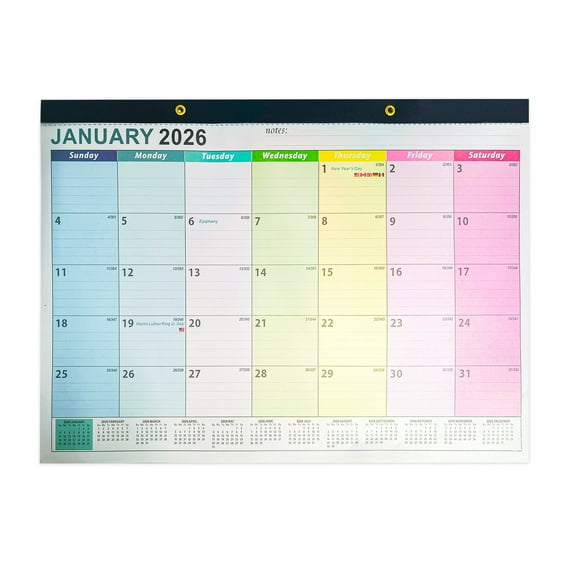 Vauban 2026 Wall Calendar | Large 12-Month Wall Planner | Printable Monthly Organizer with Holidays | Home/Office Hanging Calendar