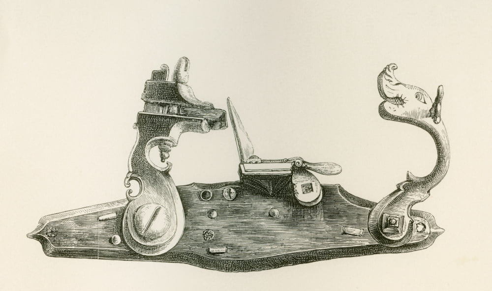 Vauban Lock A Combination Of Flint And Matchlock 1692 From The British Army Its Origins Progress And Equipment Published 1868 Canvas Art - Ken Welsh Design Pics (18 x 11)