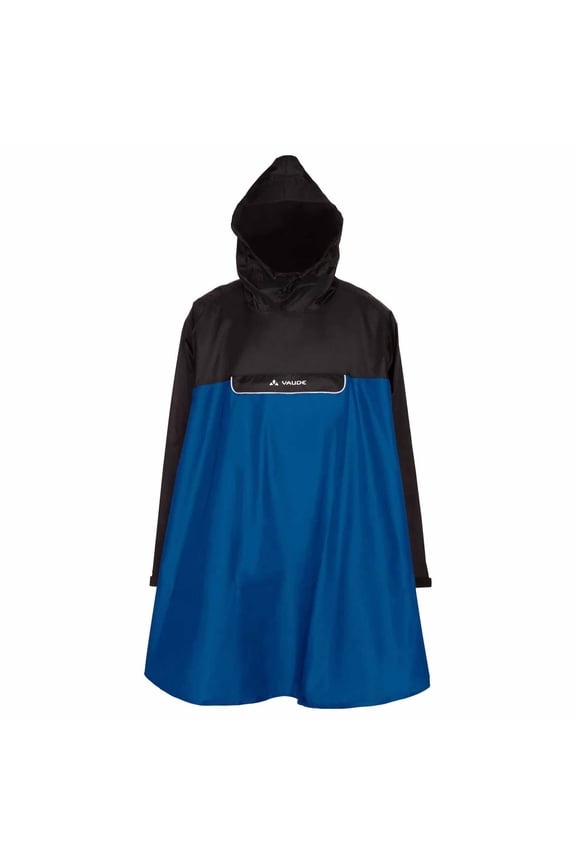 Valero Unisex Rain Poncho - Small - Dark Sea/ Black