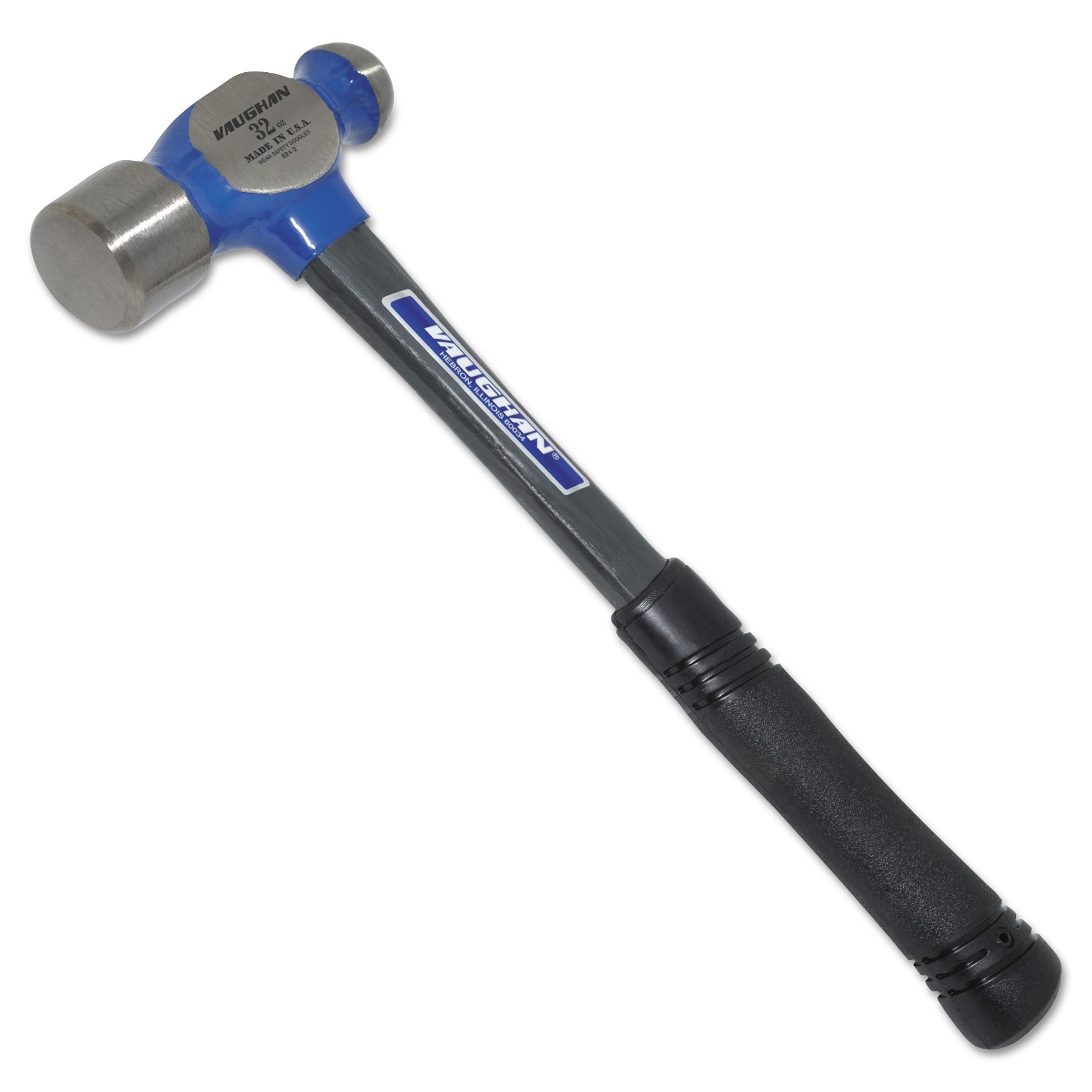 Vaughan Ball Pein Hammer, Straight Fiberglass Handle, 14 3/4 in,