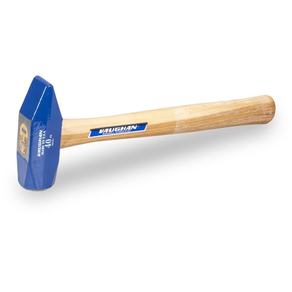 VAUGHAN VN17130 Blacksmith Hammer, 2 1/2 Lbs, Hickory Handle, American Forged High Carbon Steel, Polished Face, Beveled Pein, Shapes and Forges Metal